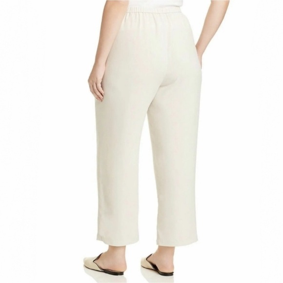 Eileen Fisher | Silk Bone System Georgette Cropped Pant XLarge - Picture 2 of 8